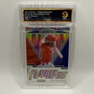 2021 Panini Prizm Bryce Harper Fearless SILVER Prizm Parallel Phillies Graded 9